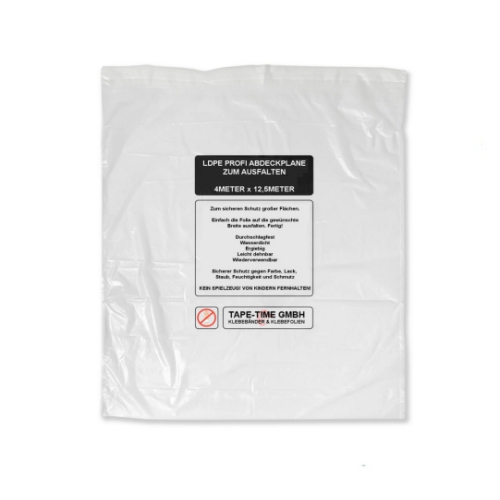 LDPE Abdeckplane, 4m x 12,5m, 6my dick